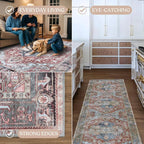 Washable Area Rug. Modern Farmhouse. Vintage. Turkish. Bohemian. Distressed. - Image 4