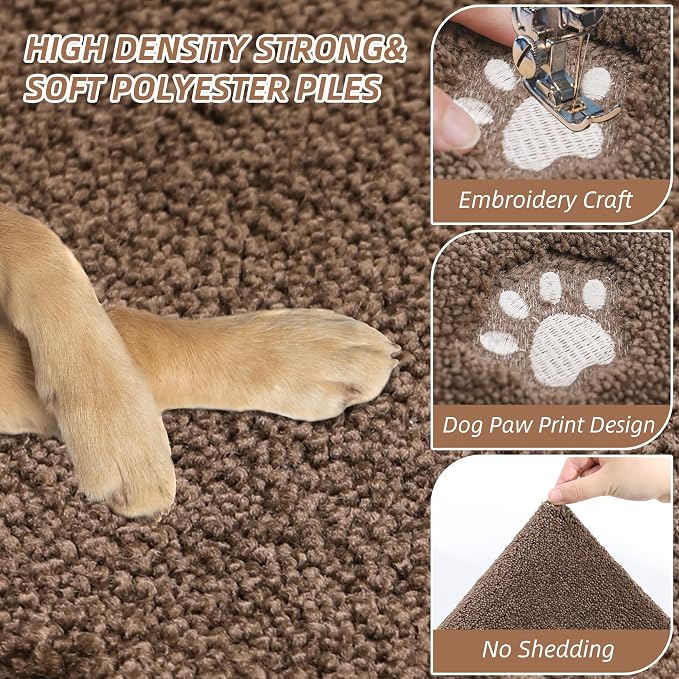 BEQHAUSE Dog Door Mat for Muddy Paws 32"x48" Dirt Trapper Absorbent Doormat Non - Image 8