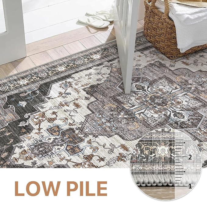 GENIMO 8x10 Area Rugs for Living Room, Machine Washable Non Slip Vintage Rugs - Image 4