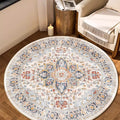 VK VK·LIVING Round Washable Rug 5'Ft Vintage Machine Washable Area Rugs by VKVK%C2%B7LIVING
