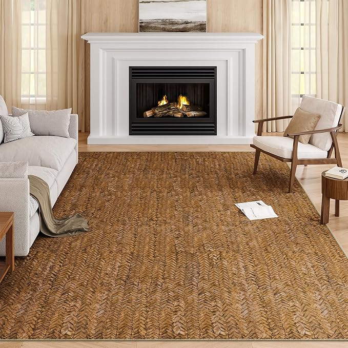 Eleisa Modern Vintage 5x7 Herringbone Chevron Area Rug by EleisaAreaRugs