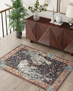 Moynesa Tiger Machine Washable Rug, 3 x 5 Entryway Area Rug Non Slip Vintage - Image 7