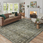 Lahome Green 8x10 Rugs for Living Room, Boho Washable Area Rugs for Bedroom by Lahome