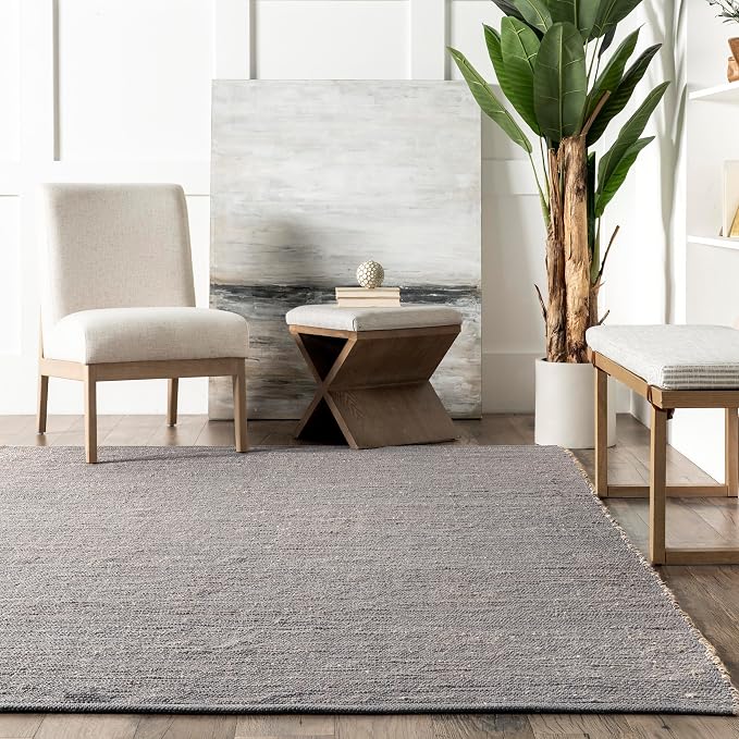 Nuloom Elfriede Handmade, Jute & Cotton, Textured and Earthy, High Traffic - Image 5