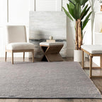 nuLOOM 5x8 Elfriede Jute & Cotton Hand Woven Area Rug, Solid Rustic Farmhouse - Image 5