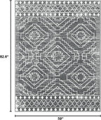 Wonnitar Moroccan 5x7 Washable Rug, Large Grey Area Rug - Image 2