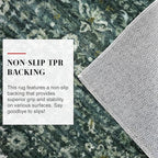 Vintage Runner Rug 3x10, Dark Green Washable Kitchen Runner Non-Slip Soft - Image 6