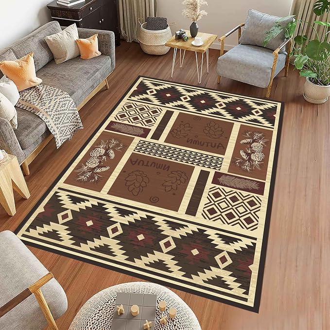 UNREASTO Western Area Rugs 3x4ft Vintage Country Southwestern Native Botanical - Image 3