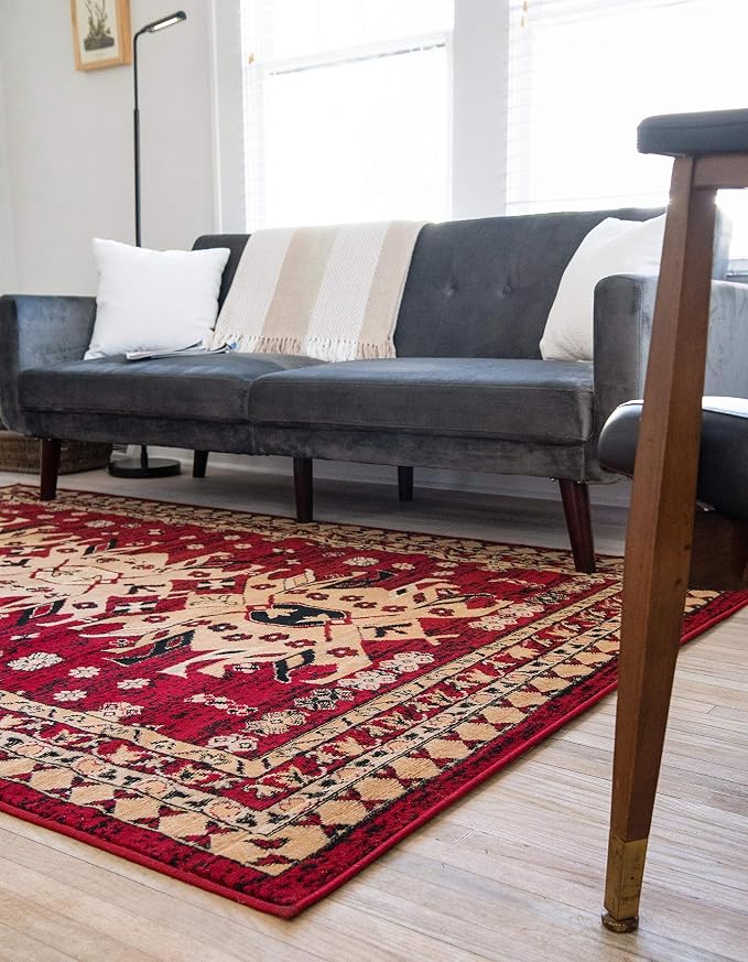 Unique Loom Taftan Collection Border Geometric Tribal Inspired Design Area Rug - Image 10