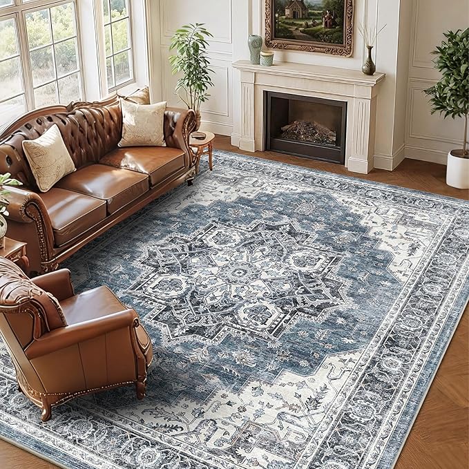 8x10 Area Rugs for Living Room Ultra-Soft Washable Rug Vintage Distressed Boho by NakedCloud
