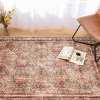 Phantoscope Washable Area Rug 4'x6' Non-Slip, Vintage Neutral Xmas Rugs - Image 6