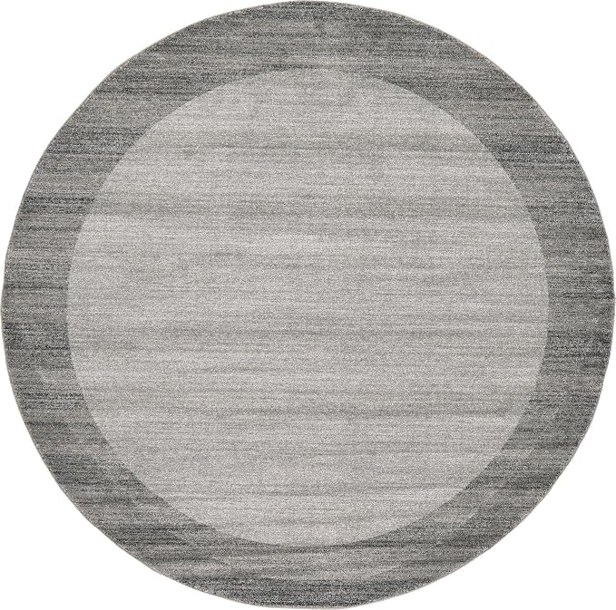 Rugs.com Angelica Collection Rug – 8 Ft Round Light Gray Medium Rug Perfect - Image 2