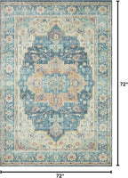 Loloi Skye Collection SKY-12 Ocean/Multi 6'-0" x 6'-0" Round Area Rug - Image 2