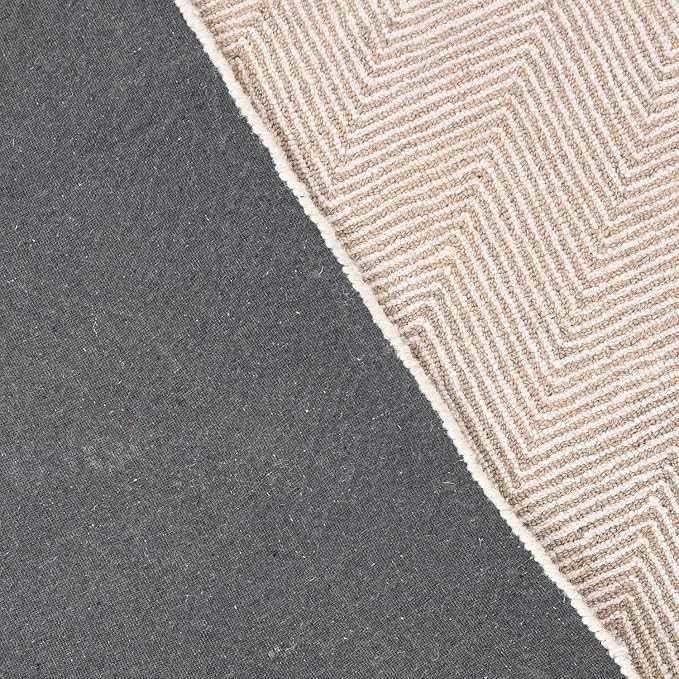 Modern Herringbone Chevron Collection Handcrafted Wool Area Rug - Image 4