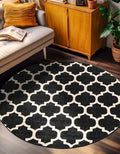 Rugs.com Lattice Collection Rug – 12 Ft Round Black Medium-Pile Rug Perfect by Rugscom