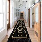 Luxury Gold Stamped Texture Hallway Runner Rug - Image 2