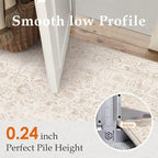 Beige Area Rug 5x8 Machine Washable Vintage Living Room Distressed Non Slip - Image 7