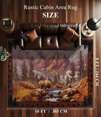 YIHOUSE Rustic Cabin Area Rug for Bedroom 8x10, Machine Washable Woodland Bear - Image 2