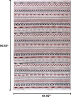 Alfa Rich 5x8 Red Burgundy White Gray Washable Area Rugs - Image 3