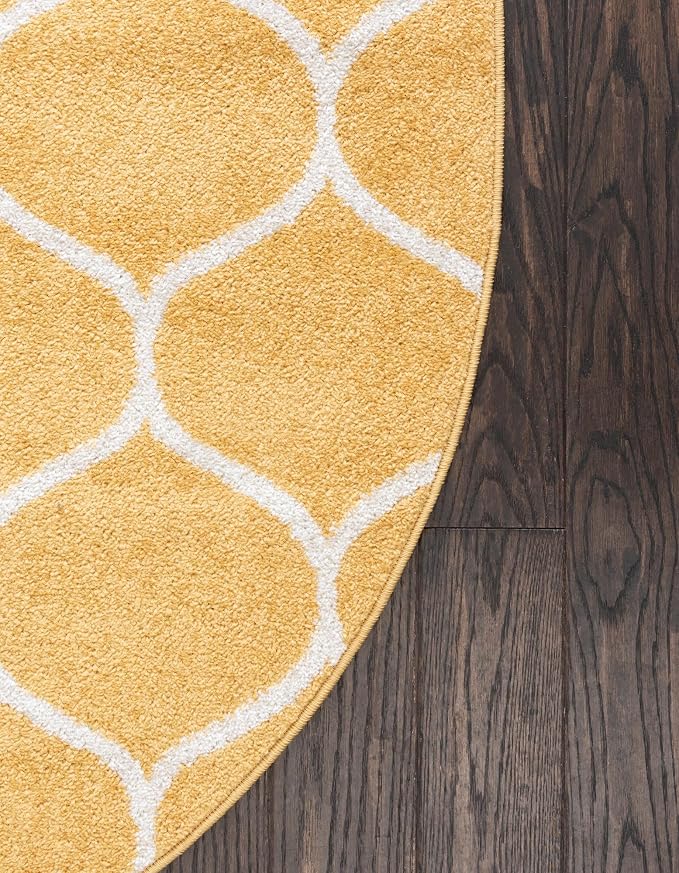 Rugs.com Lattice Frieze Collection Rug – 5' x 8' Oval Yellow Medium Rug Perfect - Image 7