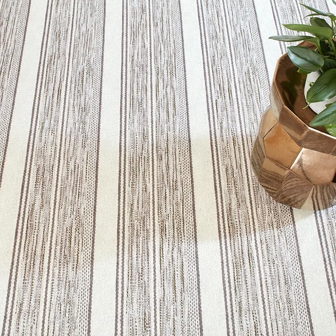 Dash & Albert Ellington Stripe Grey Machine Washable Rug, Runner-2.5 X 8 Feet - Image 2