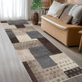Modern Geometric Patchwork Indoor Runner Rug by Unknown