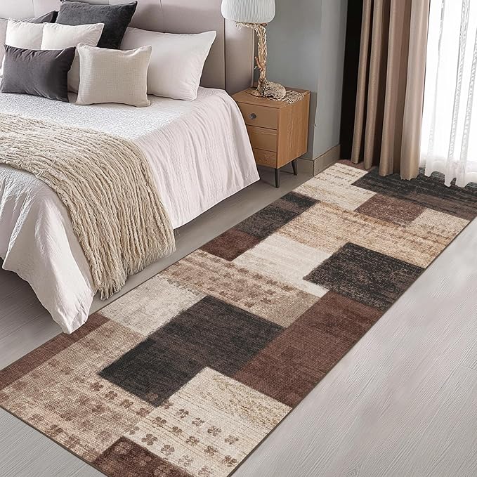 Modern Geometric Patchwork Indoor Runner Rug - Image 4