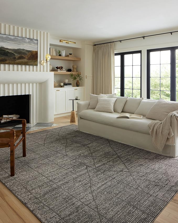 Loloi Kamala Collection KAM-06 Charcoal/Ivory 2'-3" x 3'-10" Accent Rug by Loloi