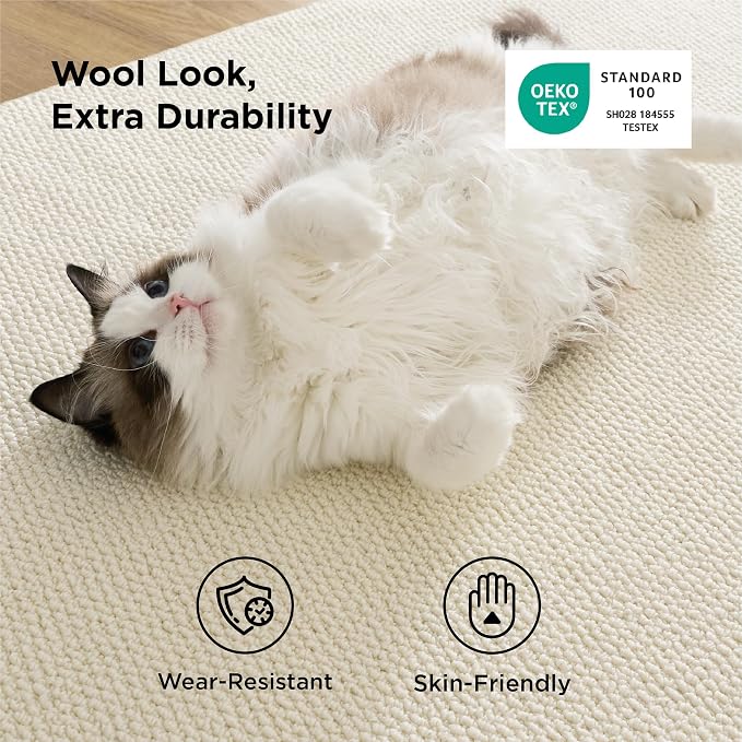 Bedsure 9x12 Faux Wool Area Rugs - Image 2