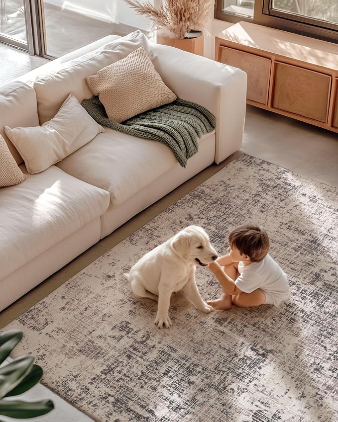 ILANGO 8x10 Modern Area Rug for Living Room Ultra Soft Machine Washable - Image 5