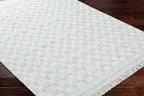 Mark&Day Wool Rugs, 2x3 Clinten Solid and Border Light Slate Checkered Rug - Image 4