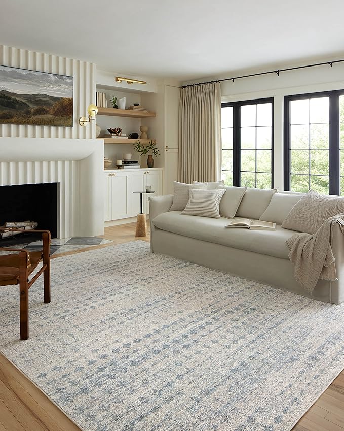 Loloi Kamala Collection KAM-04 Sky/Dove 9'-2" x 13' Area Rug by Loloi