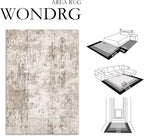 3x12 Washable Runner Rug Brown Grey Abstract Hallway Kitchen Throw Rug Neutral - Image 2