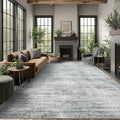 Gray Extra Large Rugs for Living Room Minimalist Aesthetic Abstract 9x12 Area by BILEEHOME