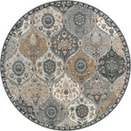 Lahome Moroccan Trellis Round Area Rugs, Washable Small Round Rug 3ft Non-Slip - Image 2