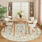DUKINO 6ft Round Rug for Bedroom, Animal Print Washable Circle Rug - Image 3