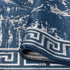 GLORY RUGS Area Rugs Marble 8x10 Navy Gray Carpet Modern Abstract Rug Living - Image 4