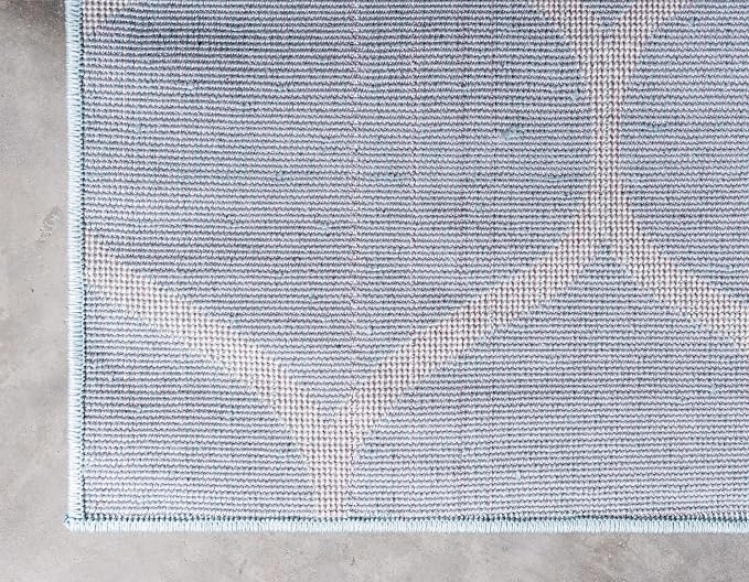 Rugs.com Lattice Frieze Collection Rug – 3' 3 x 5' 3 Light Blue Medium Rug - Image 7