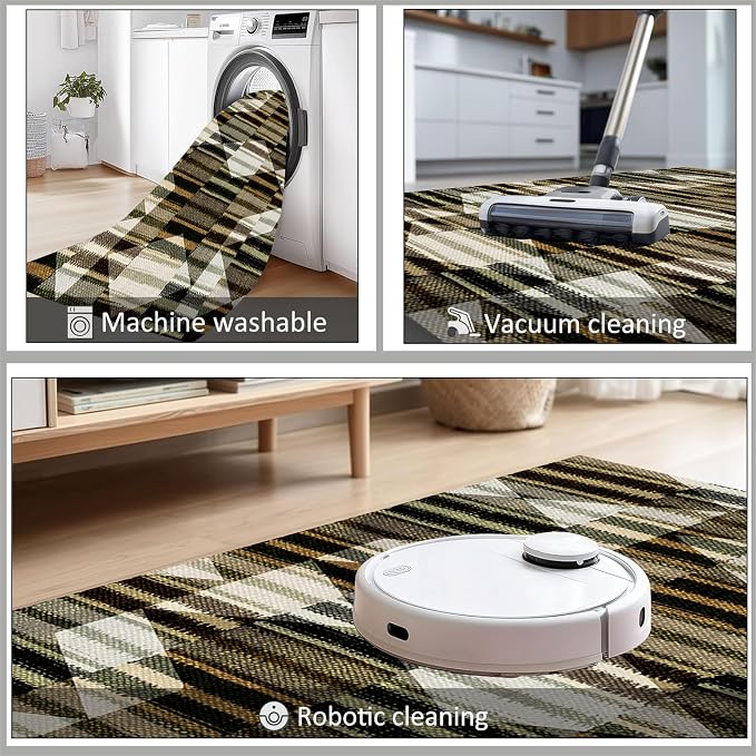 Large Living Room Area Rug 6x8ft, Modern Geometric Rugs, Machine Washable & - Image 6