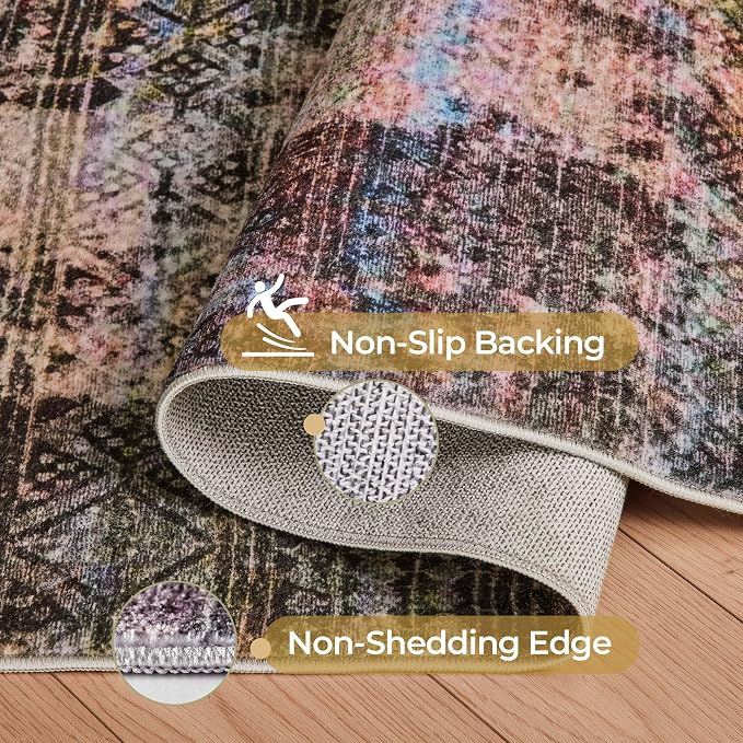 Kokia Abstract Area Rugs 9x12 Bedroom Washable Decor Low Pile Non-Slip - Image 9