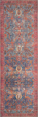 Loloi Loren Collection LQ-10 Blue/Red 7'-6" x 9'-6" Area Rug - Image 5