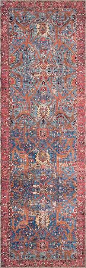 Loloi Loren Collection LQ-10 Blue/Red 7'-6" x 9'-6" Area Rug - Image 5