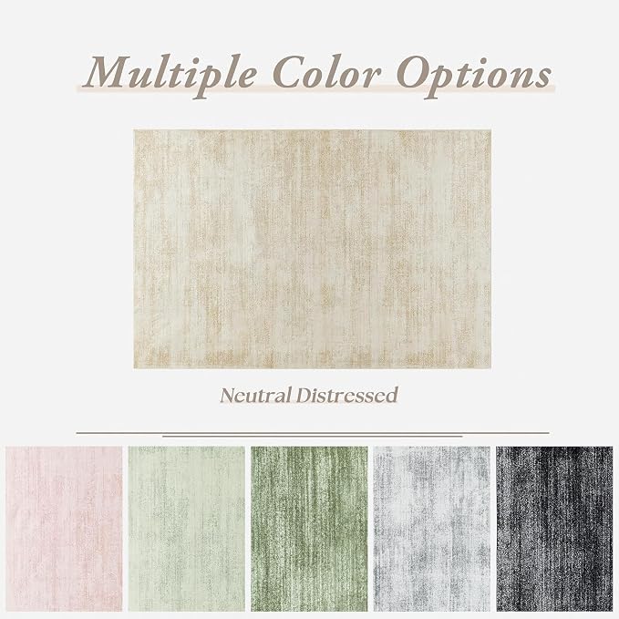 4x6 Rug for Entryway, Washable Non Slip Boho Neutral Abstract Modern Farmhouse - Image 6
