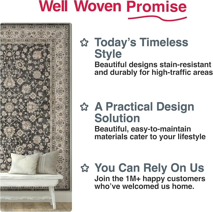 Well Woven Asha Rome Black 3'3" x 5' Area Rug - Image 8