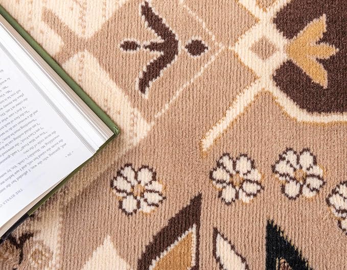 Unique Loom Taftan Collection Border Geometric Tribal Inspired Design Area Rug - Image 5