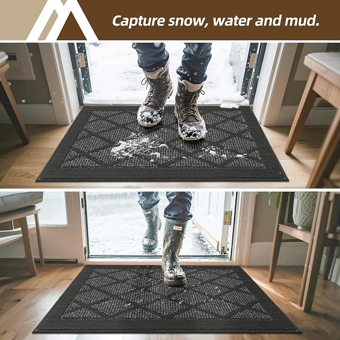COSY HOMEER Non-Slip Door Mat 36"x60", Entryway Rugs Low Profile Absorbent Dirt - Image 2