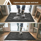 COSY HOMEER Non-Slip Door Mat 24"x36", Entryway Rugs Low Profile Absorbent Dirt - Image 2