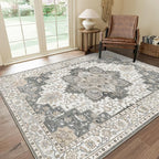 GENIMO 8x10 Area Rugs for Living Room, Machine Washable Non Slip Vintage Rugs by GENIMO
