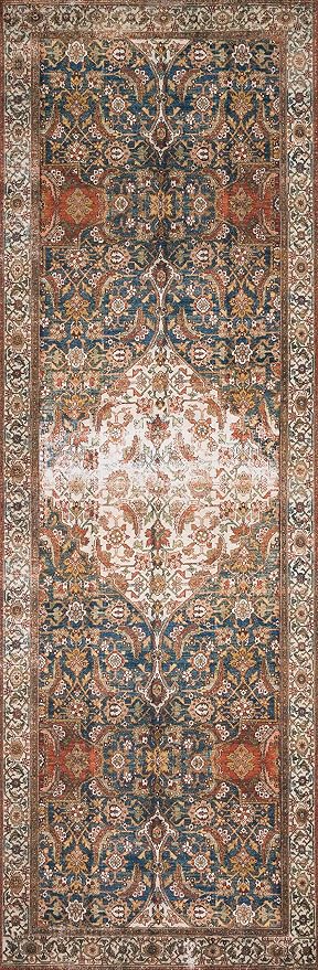 Loloi Layla Collection LAY-05 Ocean/Multi 2'-6" x 7'-6" .13" Thick Runner Rug - Image 2