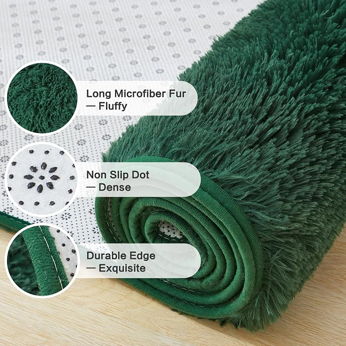 Andency 6x9 Area Rugs Emerald Green, Large Shag Fluffy Soft Shaggy Rugs - Image 6